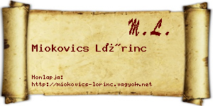 Miokovics Lőrinc névjegykártya